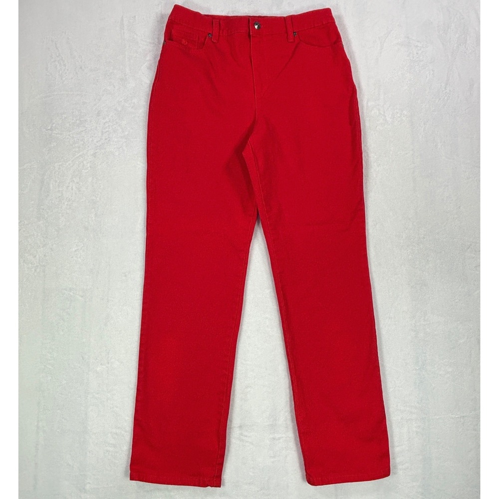 Gloria Vanderbilt Amanda Red High Rise Tapered Leg Stretch Jeans Womens 10 Avg